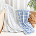 Hahafelt Polka Dot Stripes Baby Blanket Fleece Baby Blankets for Boys, 30''x40'', Blue