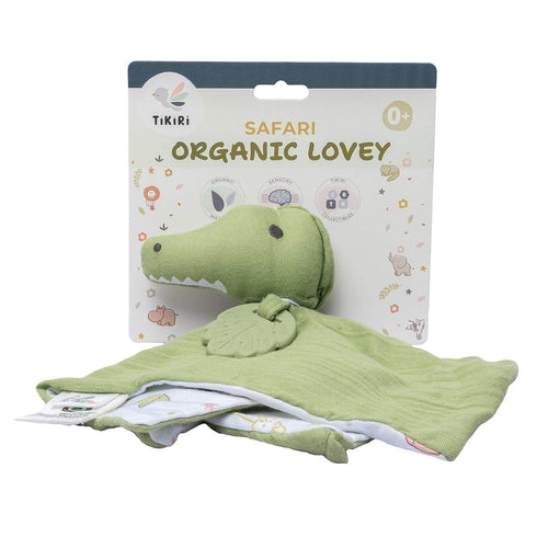 Crocodile-Themed Comforter with Rubber Teether for Infants