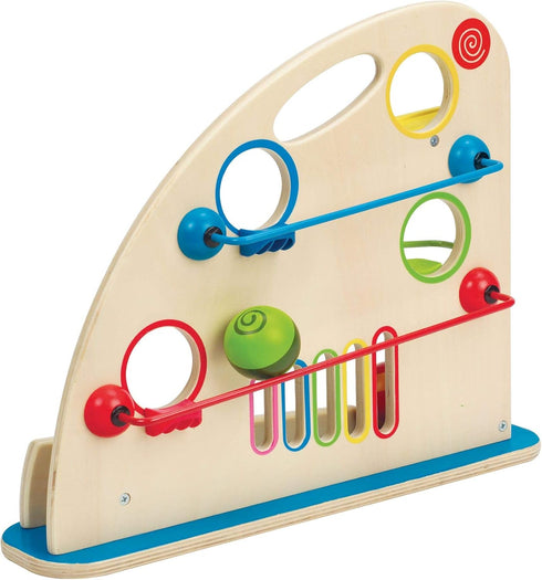 Award Winning Hape Totally Amazing Roller Derby Wooden Marble Racing Toy, Multicolor, 16.5" x 3.9" x 13"