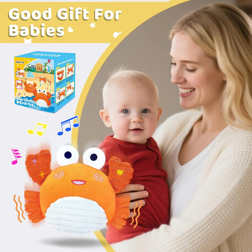 6-18 120+ Tummy 6-18 RedCrab Crawling Crab Baby Toy for Months with Songs & Recording Feature,Musical Dancing Walking