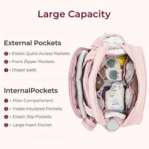 Spacious Telena Tote Diaper Bag for Women - Ideal for Hospital and Travel with Pacifier Case