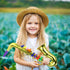EXCEART Kids Saxophone Toy - Plastic Musical Wind Instrument with 8 Rhythms, Metallic Golden for Early Education