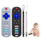 2-Pack Baby Remote Control Teether Toy - Silicone Baby Teething Toys for 6-36 Months (Black + Gray)