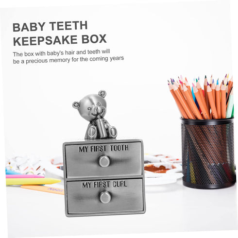 BESTonZON Teethers Months Treasure Chest Box for Boys and Girls Teeth Keepsake Box Type Tooth Storage