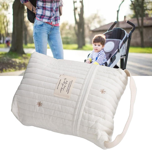 Cotton Travel Diaper Bag with Stroller Attachment - Ideal for Busy Parents