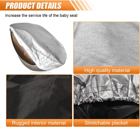 DUSCOKE Baby Car Seat Sun Shade Cover, Reflective Infant Car Seat Heat Protector with UV Protection, Dustproof Vehicle