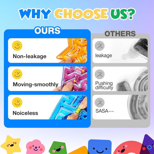 8 Pack Sensory Toys Fidget Autism Toy for Kids: Gel-Filled Maze Squeeze Sensory Toys for Children - Calming Fidget Toys