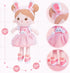 OUOZZZ Soft Baby Doll for Girls, My First Baby Doll Birthday Gift, Plush Rag Doll Bunny in Pink Dress