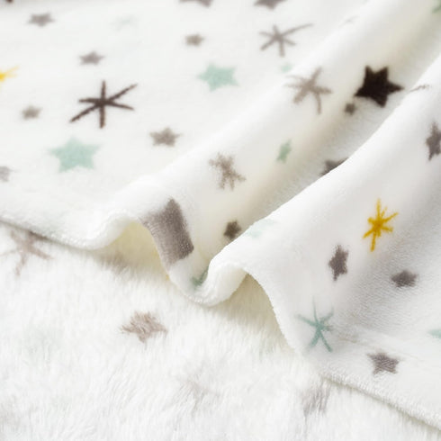 Bunnikins & Clover Lightweight Plush Flannel Baby Blanket - Super Soft Floral Fleece for Crib and Toddler Bed