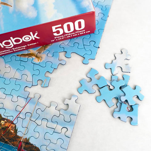 Springbok's Coastal Illumination 500 Piece Jigsaw Puzzle for Adults, Features an Idyllic Coastal Retreat Made in USA