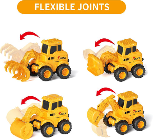 Olbyefly 2 3 4 5 6 Bulldozer Construction Toys for + Year Old Boys Kids Toddlers Girls, Sandbox Excavator Toy Trucks