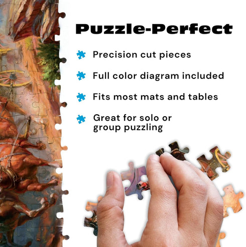 1000 Buffalo Games Blend COTA Wild Wild West Piece Jigsaw Puzzle, Western Action Art Puzzle for Adults in Premium Gift