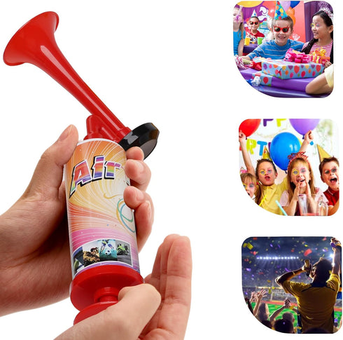 10pcs Reusable Air Horn, Handheld Air Pump Horn Marine Signal Football Cheering Bear Self Defense Loud Noise Makers