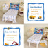 4 Set Set Piece Toddler Bedding for Boys,Cars Construction Toddler Bed Comforter Includes Comforter,Flat Sheet,Fitted