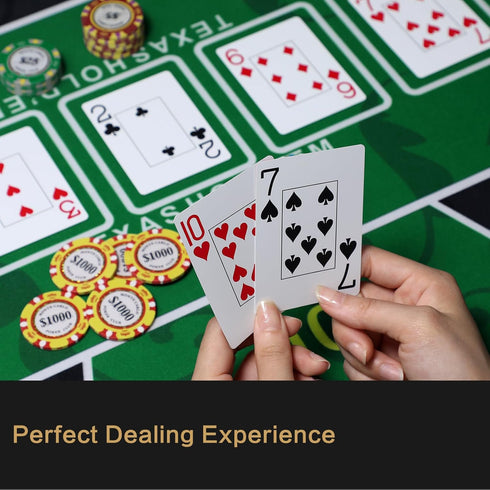 JIESITE 71 36Inch x Texas Hold'Em Poker Mat Portable Rubber Poker Table Top Water Waterproof, Noise Reduction Suitable