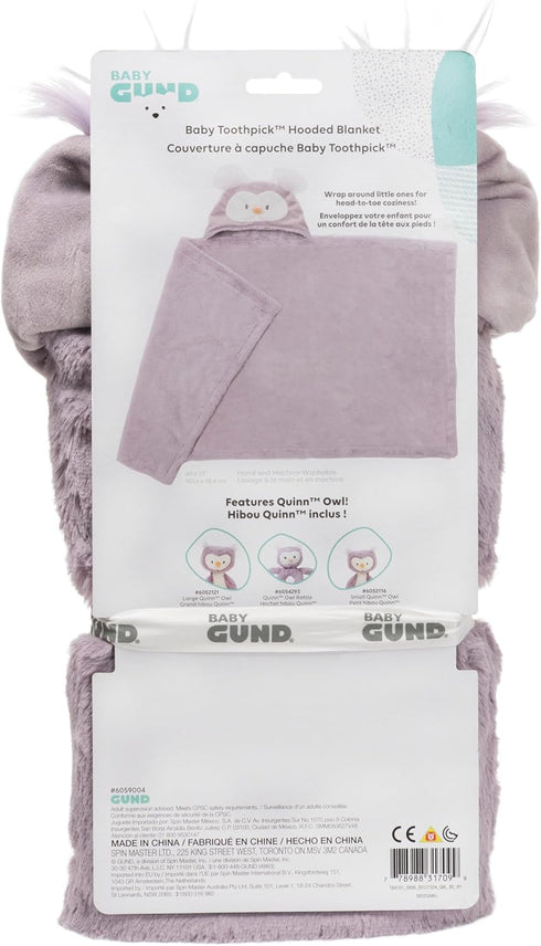 GUND Baby Lil’ Luvs Hooded Blanket - Quinn Owl, Ultra Soft Plush Security Blanket for Babies and Newborns