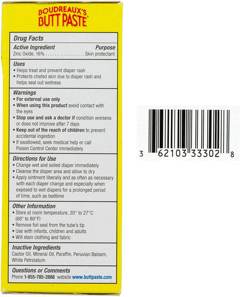 Diaper 2.0 oz.(pack 1) Boudreaux's Butt Paste, Original Rash Ointment