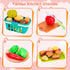 200Pcs Playset 2 Sets, Mini Play Kitchen Accessories for Kids, Pretend Cooking with Cookware, Tableware & Fruit