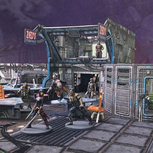Battle Systems Core Space Shootout at Zed’s Expansion Set - Miniatures, Event Cards, Modular 3D Terrain