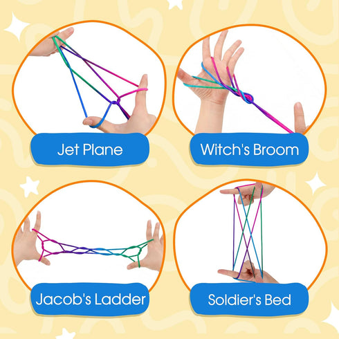8 9 10 11 12 6-12 Kasfalci String Game Book Kit - Gifts for Year Old Girl - Classic Finger String Figures Toy - Travel