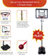Adjustable Kids Basketball Hoop, Indoor Outdoor Play, Height 2.9 ft-6.2 ft, Goal for Boys & Girls Age 3-8