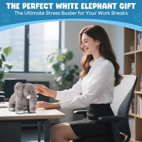 SnugBibble Elephant Plush Stuffed Animal with Multiple Realistic Sounds Soft Cuddly Toy for Kids & Adults Fun Gift