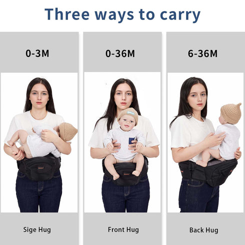7-40lbsfor Baby Carrier with Hip Seat, Newborn to Toddler, Adjustable Extended, Ergonomic M Position Baby Carrier