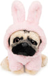 GUND Doug The Pug Fuzzy Pink Bunny Hoodie Doug Plush Stuffed Animal,
