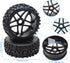 JIUWU High-Performance 4-Pack RC Off-Road 17mm Hex Wheels and Tires, 1/8 Scale RC Vehicle Durable Construction