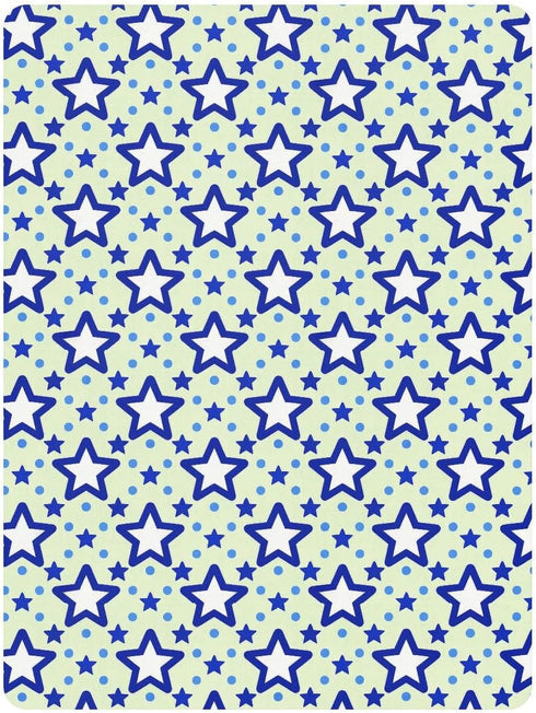 miaozhen 1 Pack 52x28 Cotton Baby Crib Sheets Soft Stretchy Blue Stars Dot Yellow Toddler Mattresses for Nursery Decor