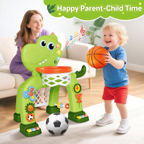 1 1-3 1 AuroTops Toddler Basketball Hoop & Soccer Goal Toy,Dinosaur Toys with Light & Music,Musical Toys for Year Old