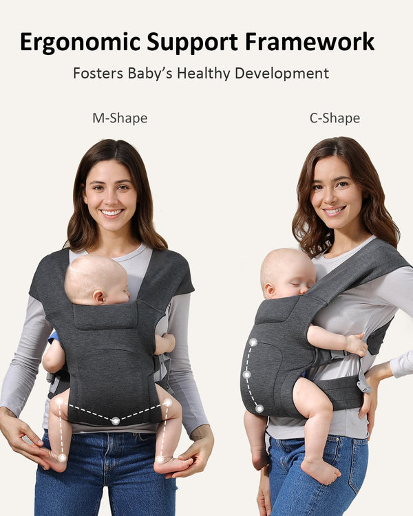 Toddler(7-35lbs), HEYVALUE Baby Carrier Newborn to Ergonomic Cross-Back Wraps with Adjustable Straps, Newborn Carrier
