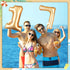 Number 0-9 Pool Float 20'' Gold - Large Inflatable Swimming Balloon for Summer Graduation Party Decoration (Number 7)