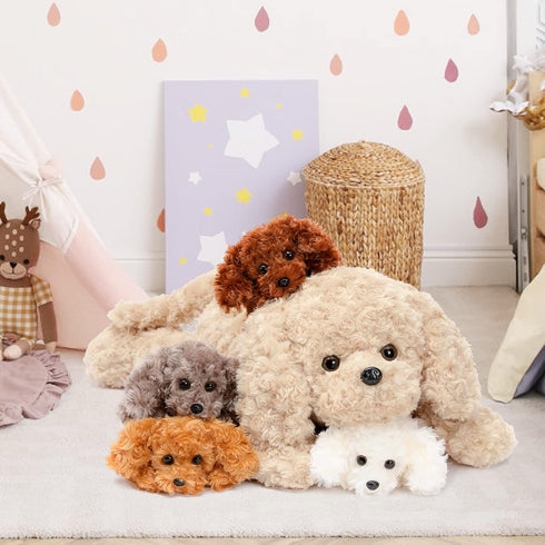 MorisMos Dog Stuffed Animal Plush Toys, Soft Mommy & Babies Set, Large Dog Plush Toy for Kids