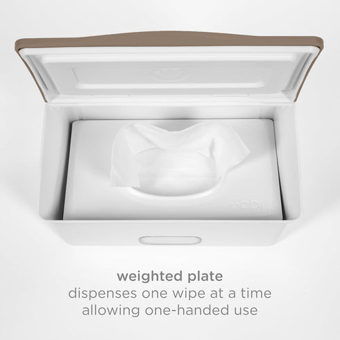 Ubbi Baby Wipes Dispenser with Weighted Plate and Secure Seal, Nursery and Baby Registry Essential to Keep Wipes Fresh