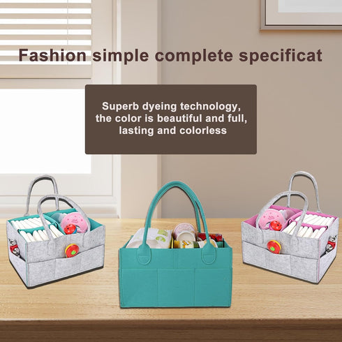 Baby Diaper Caddy is a versatile baby basket designed for nursery storage, car organization, and as a thoughtful gift