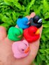 DZTIAN 12 (12) Pcs Multicolored Mini Multicolor Rubber Ducks Baby Bath Ducky Bathtub Pool Squeaky Little Duck Toys