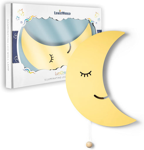 17.7 11.2 1.5-in Lumipets Moon Wall Light - Nursery Decor, Baby Room Decoration, Wall Mounted, Battery Operated