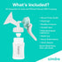 M1 Manual Breast Pump Kit Portable, Quiet Breastfeeding Pump with Ergonomic Handle, Closed System & WideNeck Bottle