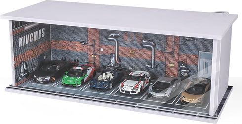 1:64 Car Model Display Case with Lights - Hot Wheels, Matchbox Cars, Diecast Alloy Storage Box