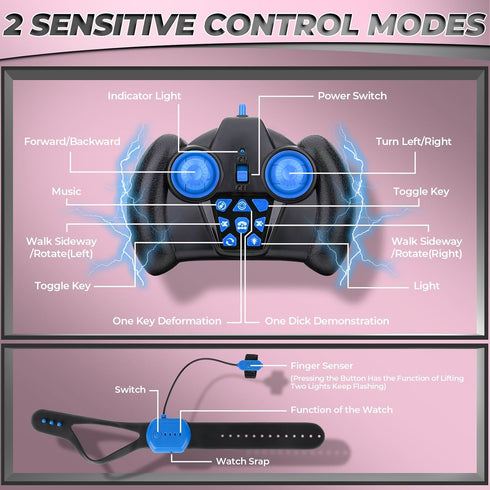 6-12 2.4GHz 4WD 360 Dysaim Gesture RC Car, Gesture Sensing RC Stunt Car Toys for Kids yr, Hand Remote Control