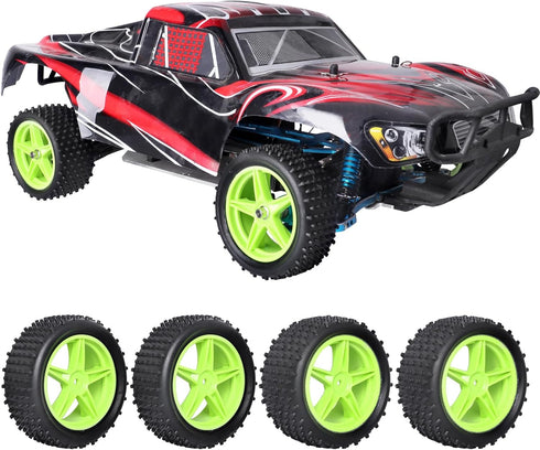 1/10 PreGlued 12mm Hex 2.2'' RC Buggy Wheels and Tires for Traxxas Redcat Shockwave WLtoys 144001 Off-Road Cars