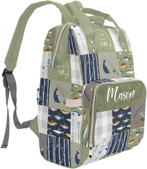 Noverbibi Backpack Mommy Daypack Custom Diaper Bag for Mom Fishing Personalized Name Large Nappy Nursing Orangizer