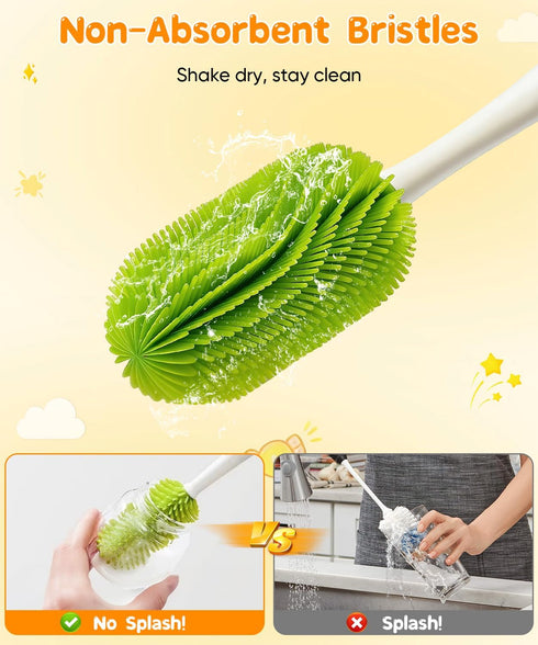 Set 4 1, Bottle Cleaning Brush in Baby Bottle Cleaner Includes Silicone Bottle Brush, Nipple Brush, Detail Brush