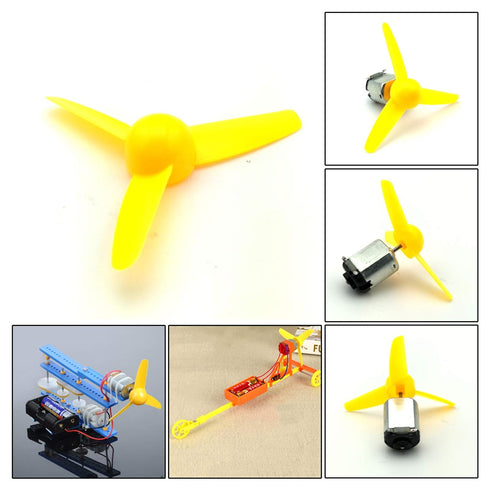 EUDAX Micro DC Motor 2mm Shaft Propeller with 3 Vanes, 80mm Fan Shape for RC Boat DIY Airplane