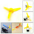 EUDAX Micro DC Motor 2mm Shaft Propeller with 3 Vanes, 80mm Fan Shape for RC Boat DIY Airplane