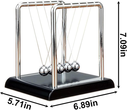 UOUVOSTA Newtons Cradle Balance Pendulum Balls, Swinging Kinetic Balls with Black Base, Science Physics Educational