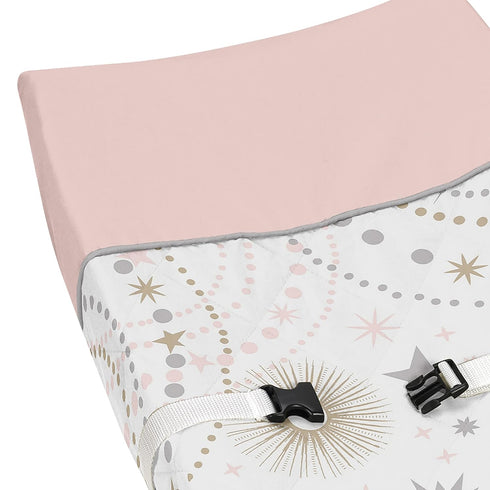 Sweet Jojo Designs Star and Moon Girl Baby Changing Pad Cover Infant Newborn Diaper Table Change Mat Sheet - Blush Pink