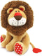 Love Lion Stuffed Animal, King Lion Plush Toy with Heart Shape Mane Tail for Kids Baby Lover Birthday Gift, 13.8“