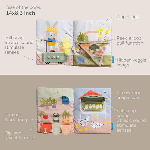 1-3 12 Taf Toys Busy Book for Toddlers - Montessori Activity Book with Sensory Learning Activities - Develops Fine